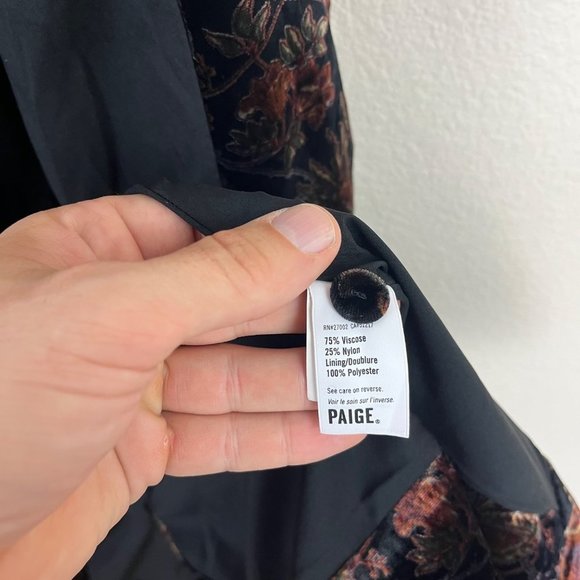 NEW Paige Chrystin Velvet Robe Imaginary Garden Size Small - Picture 6 of 7